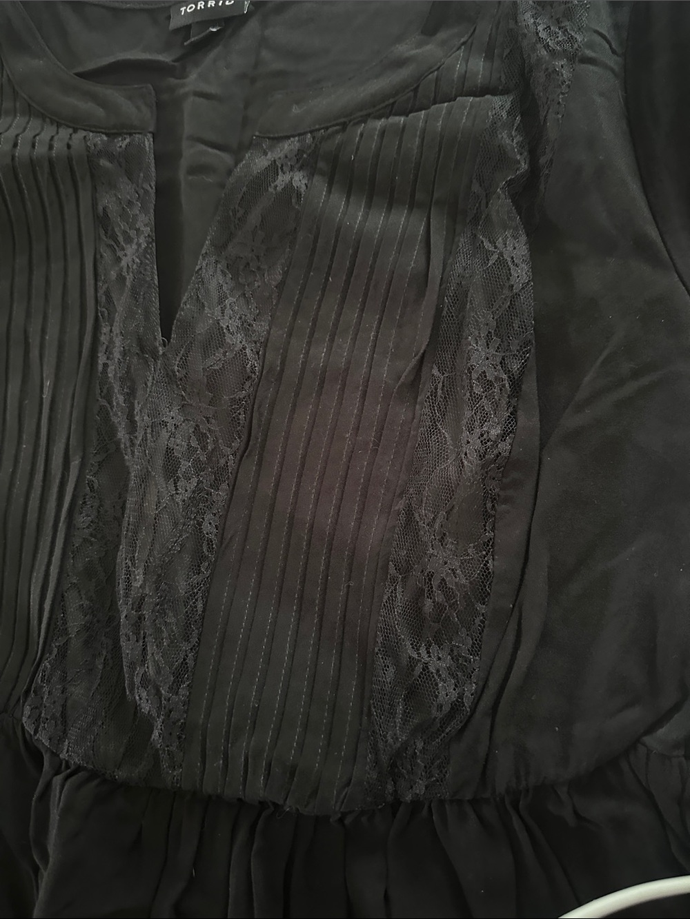 Torrid Black Short Sleeve Lace-Trim Dress - Picture 4 of 9